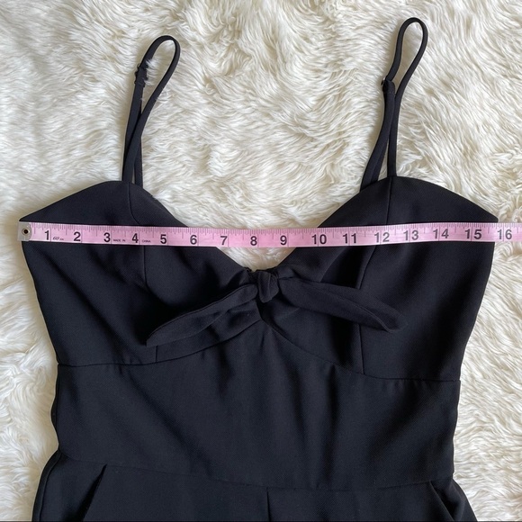 Adelyn Rae Jumpsuit Cropped Tie-Front Tassel Fringe Hem Classic Black S - Picture 12 of 14